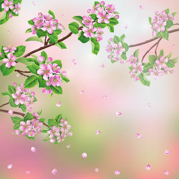 This jpeg image - Spring Pink Branches Background, is available for free download