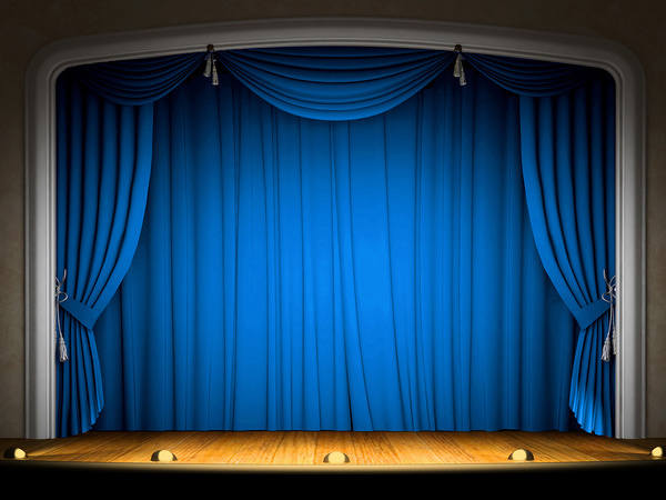 This jpeg image - Stage with Blue Curtains Background, is available for free download