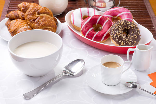 This jpeg image - Sweet Breakfast Milk and Coffee Background, is available for free download
