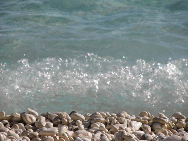 This jpeg image - Waves and White Beach Pebbles Background, is available for free download