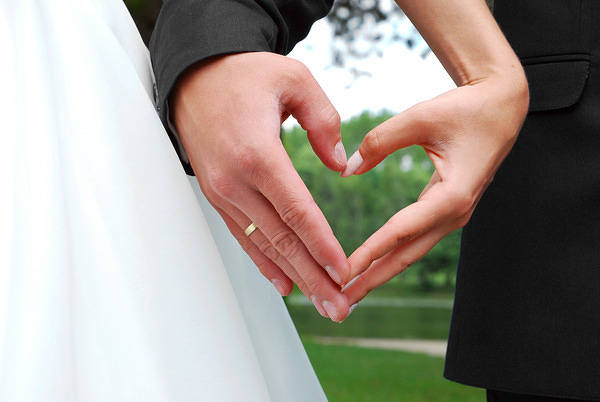 This jpeg image - Wedding with Heart of Hands Background, is available for free download