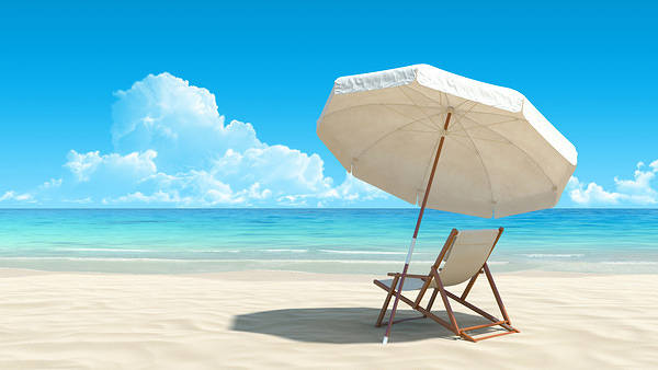 This jpeg image - White Beach Lounge Chair and Umbrella Background, is available for free download