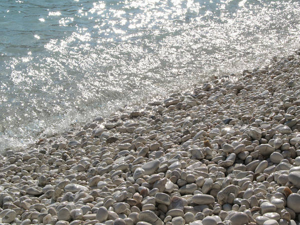 This jpeg image - White Beach Pebbles and Waves Background, is available for free download