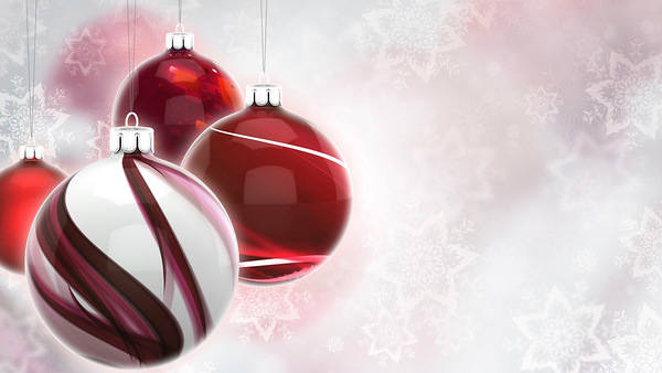 This jpeg image - White Christmas Background with Christmas Balls, is available for free download