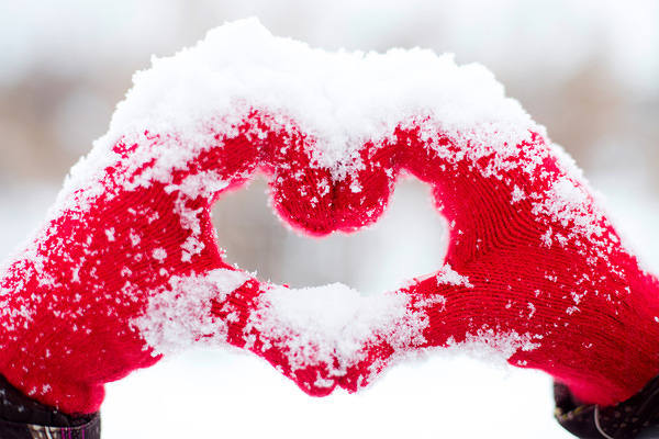 This jpeg image - Winter Heart of Hands Background, is available for free download