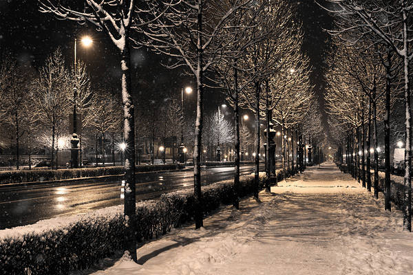 This jpeg image - Winter Snowy Night Background, is available for free download