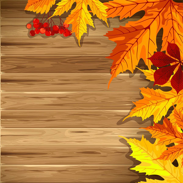 This jpeg image - Wooden Fall Background with Leaves, is available for free download