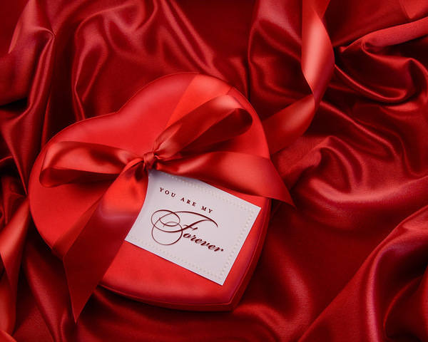 This jpeg image - You are Mine For Ever Red Satin Background, is available for free download
