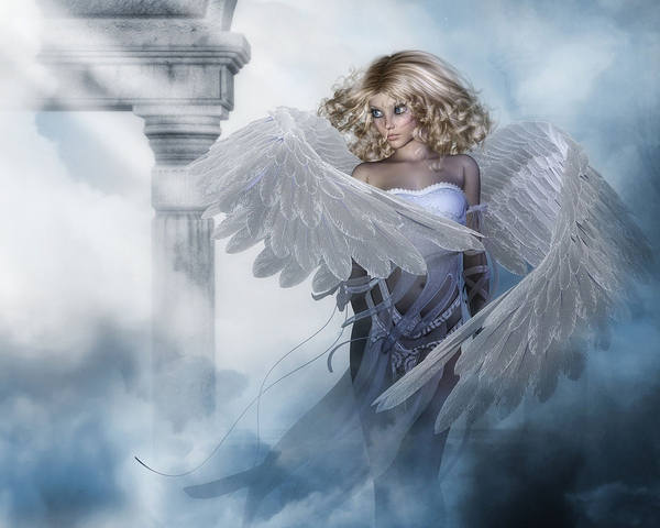 This jpeg image - Beautiful Angel in Heaven Wallpaper, is available for free download