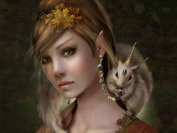 This jpeg image - Beautiful Fantasy Elf Fairy Wallpaper, is available for free download