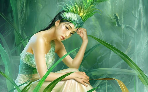 This jpeg image - Beautiful Fantasy Forest Fairy Wallpaper, is available for free download