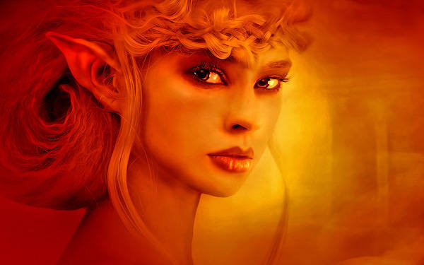 This jpeg image - Elf Girl Red Wallpaper, is available for free download