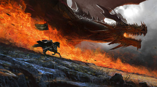 This jpeg image - Fantasy Fire-breathing Dragon Wallpaper, is available for free download