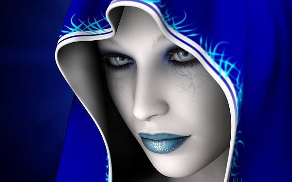 This jpeg image - Fantasy Girl Blue, is available for free download