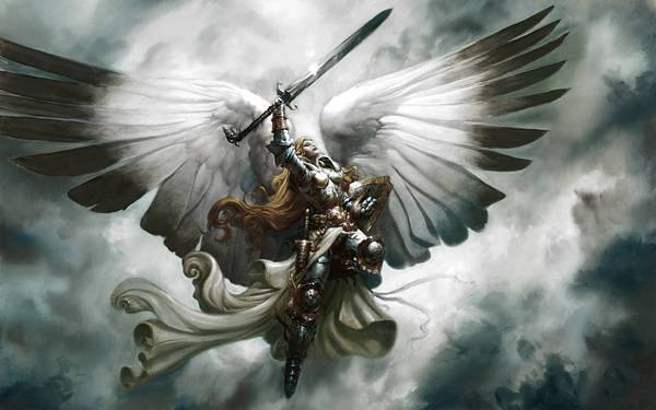 This jpeg image - Female Warrior Angel of Liberty Wallpaper, is available for free download