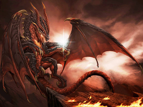 This jpeg image - Fire Dragon Wallpaper, is available for free download