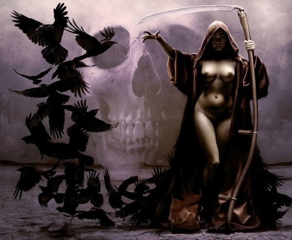 This jpeg image - Queen of Death Fantasy Wallpaper, is available for free download