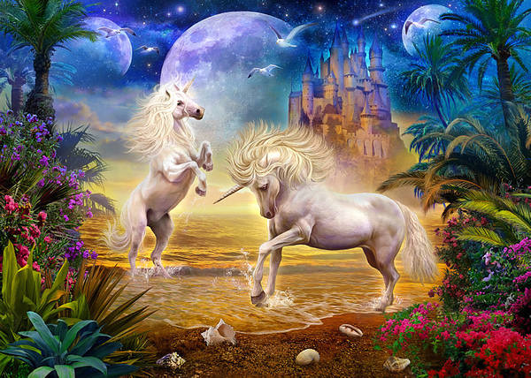 This jpeg image - The Planet of Magic Unicorns Fantasy Wallpaper, is available for free download