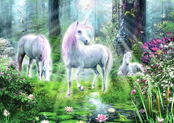 This jpeg image - Unicorn Paradise Fantasy Wallpaper, is available for free download