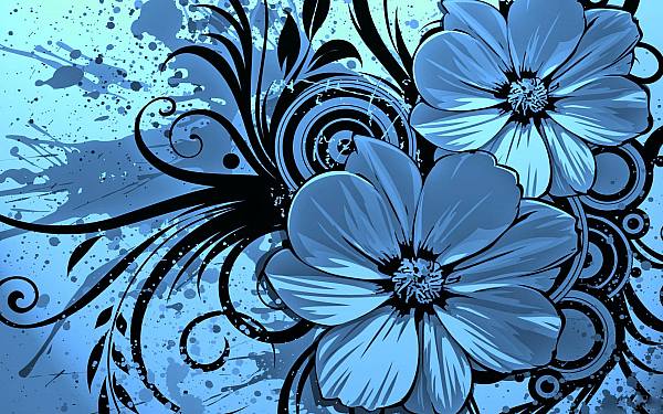 This jpeg image - Blue flowers clipart, is available for free download