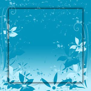 This jpeg image - blue flowers splatter and swirls, is available for free download