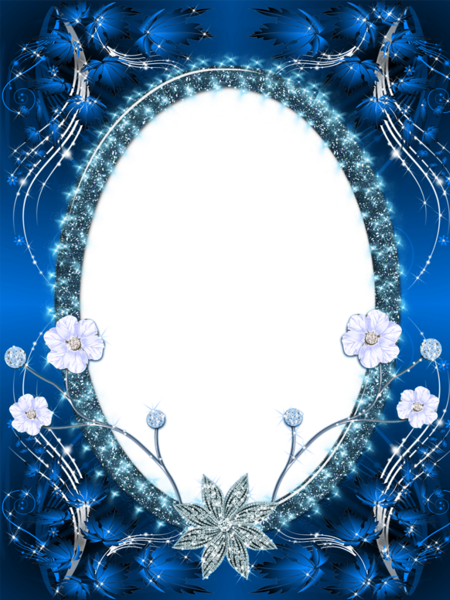 This png image - Beautiful Dark Blue Transparent PNG Photo Frame, is available for free download