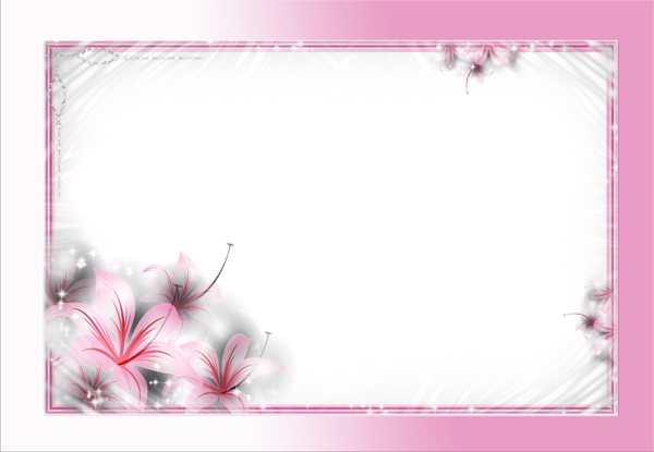 This png image - Beautiful Delicate Pink Frame with Flowers, is available for free download