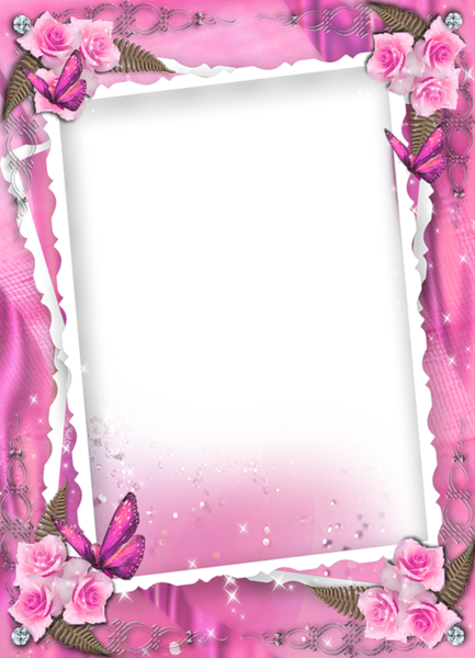 This png image - Beautiful Pink Transparent Frame With Roses, is available for free download