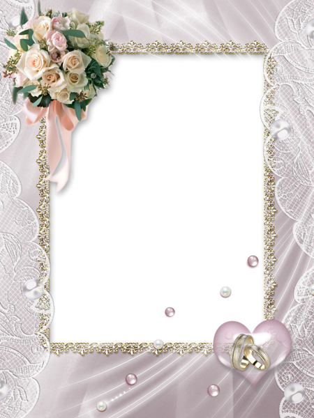This png image - Beautiful Soft Transparent Wedding Photo Frame, is available for free download