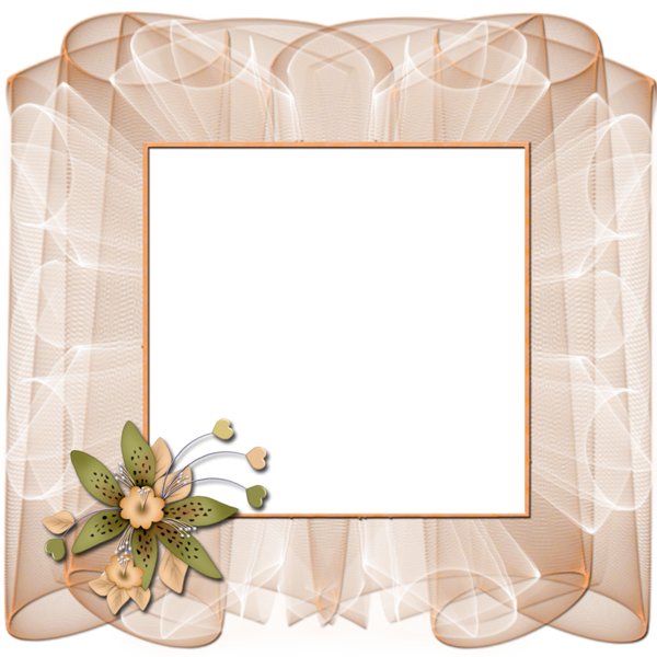 This png image - Beautiful Transparent Cream Frame with Flower, is available for free download