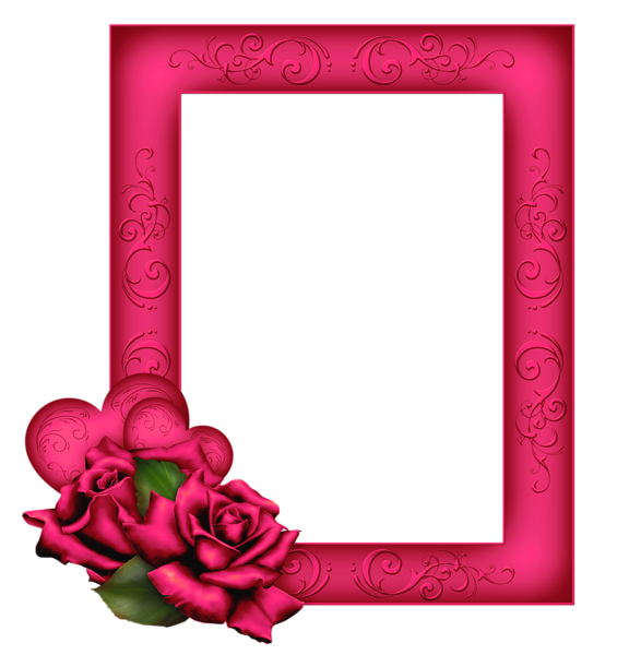 This png image - Beautiful Transparent PNG Pink Frame with Roses, is available for free download