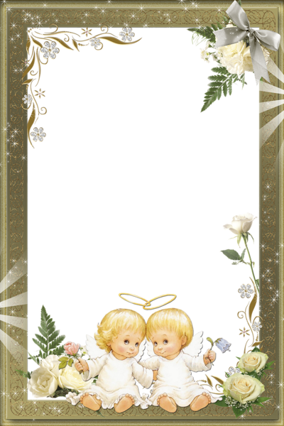 This png image - Beautiful Transparent Photo Frame with Angels, is available for free download