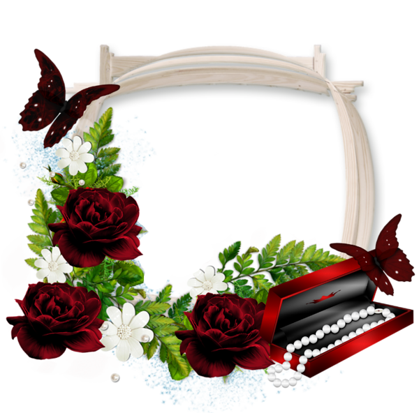 This png image - Beautiful Transparent Photo Frame with Dark Red Roses, is available for free download