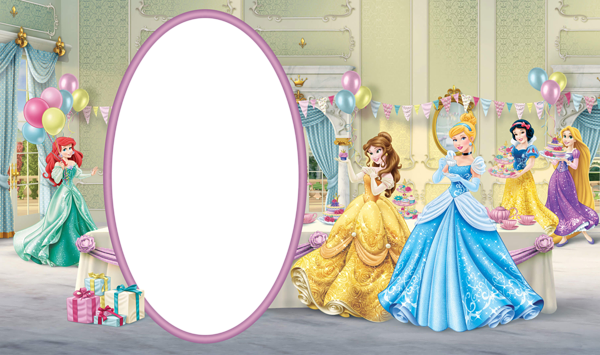 This png image - Birthday Transparent Kids Frame with Disney Princess, is available for free download