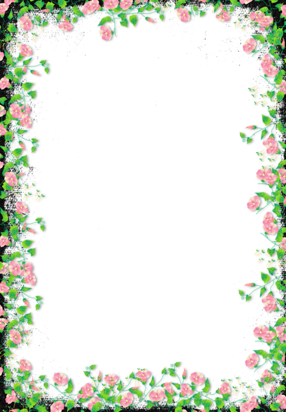 This png image - Black Transparent Flower Frame, is available for free download
