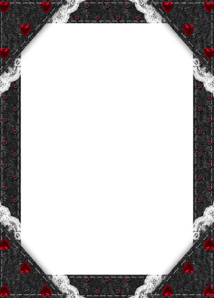 Black Transparent Frame with Red Hearts | Gallery Yopriceville - High