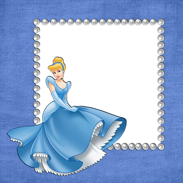 This png image - Blue Girls Transparent Frame with Cinderella, is available for free download