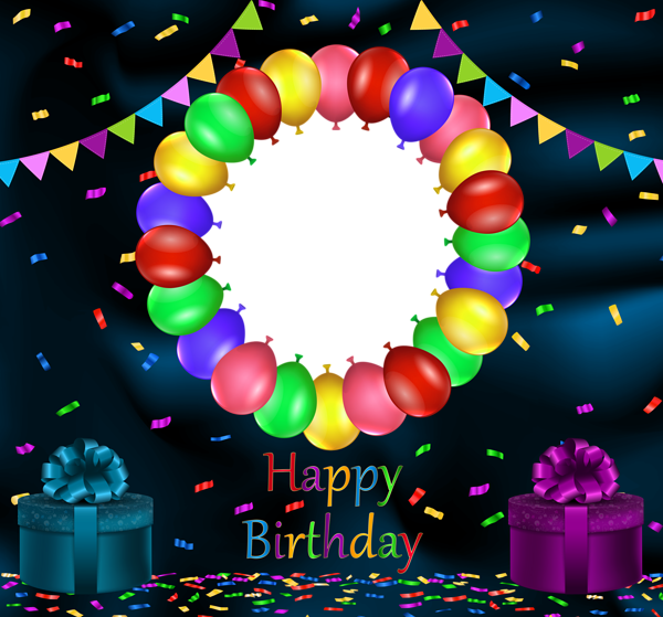 This png image - Blue Happy Birthday Transparent PNG Frame, is available for free download
