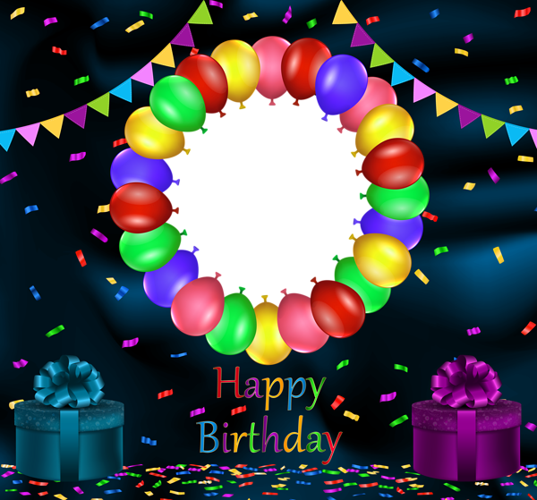 Blue Happy Birthday Transparent PNG Frame | Gallery Yopriceville - High