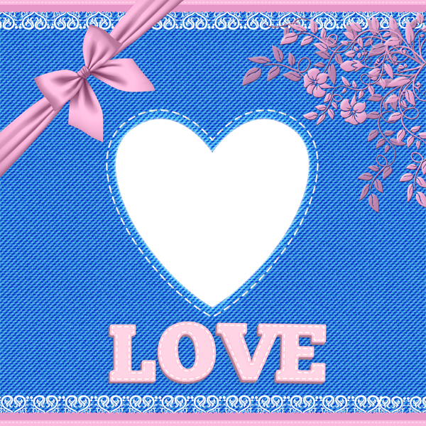 This png image - Blue Jeans Love Photo Frame, is available for free download