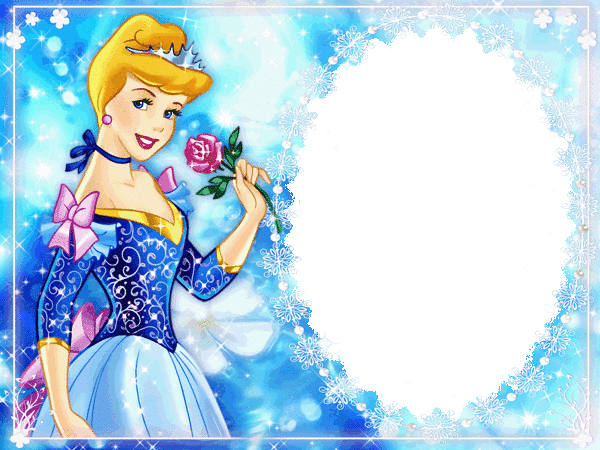 This gif image - Blue Kids Transparent Frame with Princess, is available for free download