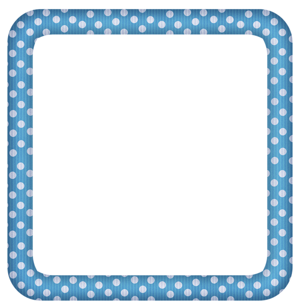 This png image - Blue Large Transparent Dotted Photo Frame, is available for free download