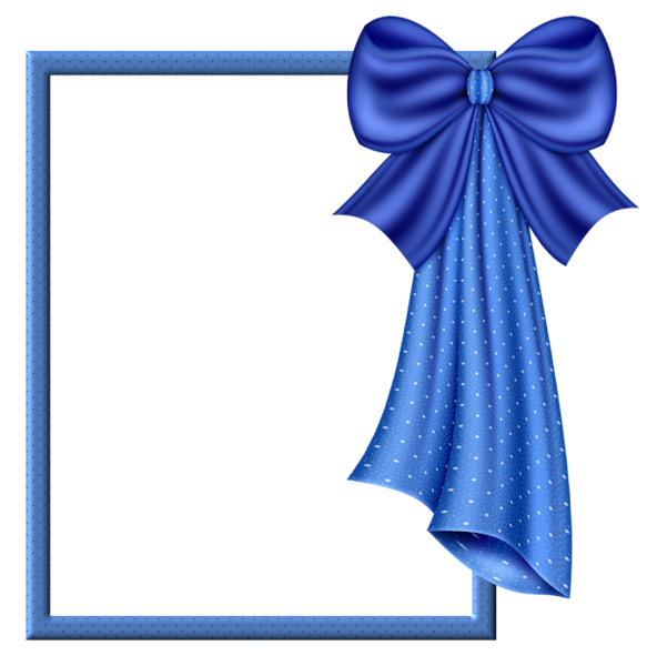 This png image - Blue Transparent Frame with Big Blue Bow, is available for free download