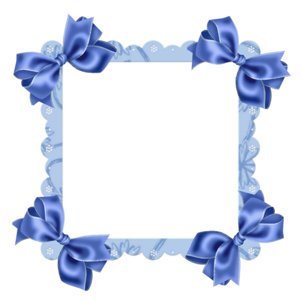 This png image - Blue Transparent Frame with Bow, is available for free download