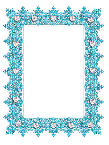 This png image - Blue Transparent Frame with Diamonds, is available for free download