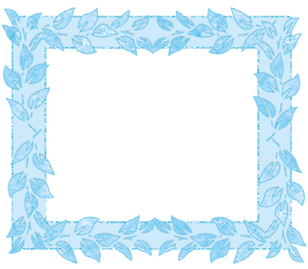 This png image - Blue Transparent Frame with Leafs, is available for free download