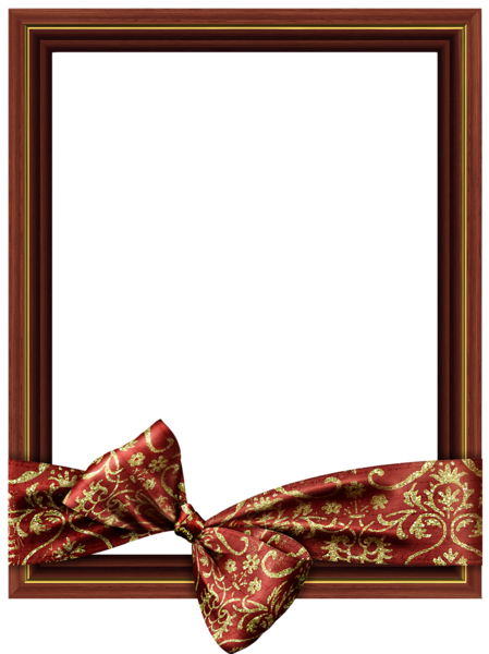 This png image - Brown Classic Transparent PNG Frame with Bow, is available for free download