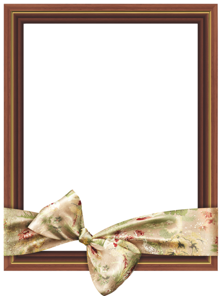 This png image - Brown Classic Transparent PNG Frame with Cream Bow, is available for free download