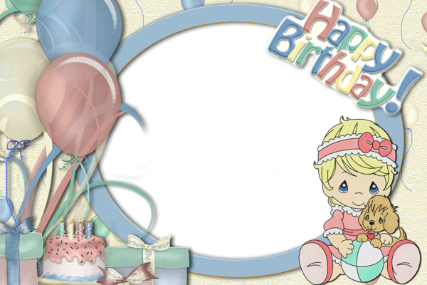 This png image - Children Transparent Frame Happy Birthday, is available for free download