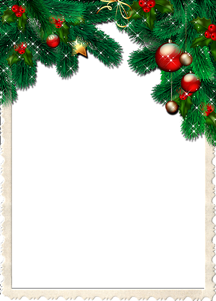 This png image - Christmas Transparent Frame With Pine Branches, is available for free download